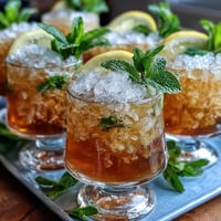 Refreshing Kentucky Derby Mini Mint Julep Mocktails with crushed ice, fresh mint, and sparkling ginger ale in festive mini glasses.
