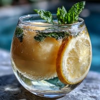 Vibrant Limoncello Sorbet Floats with Sparkling Lemon Water in chilled coupe glasses, garnished with lemon slices and fresh mint sprigs.