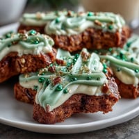 Festive St. Patricks Day sugar cookies with buttercream outlines, decorated in vibrant green and gold.